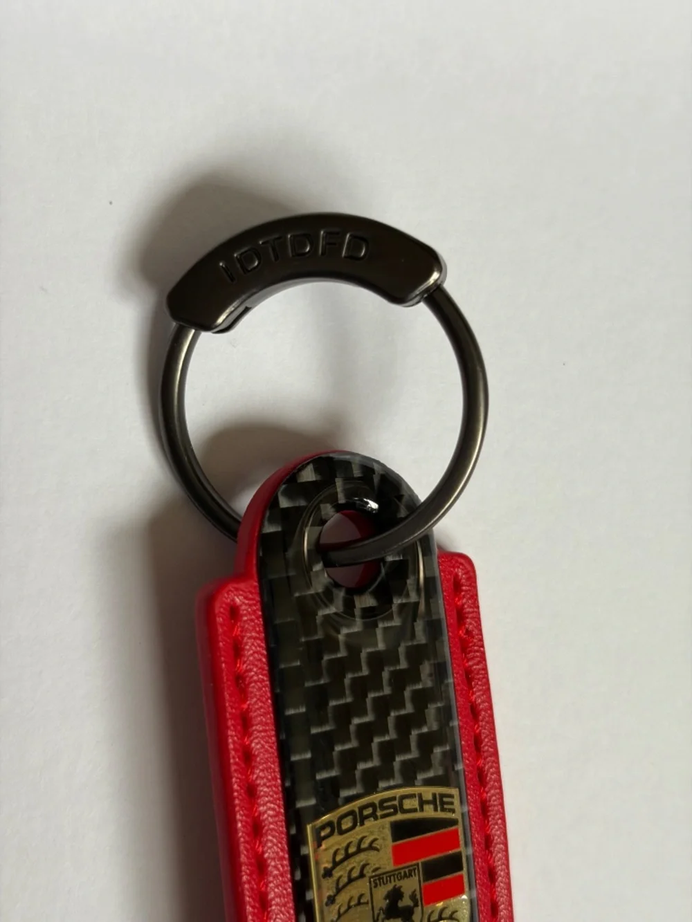 Carbon Fiber Key Ring Porsche red
